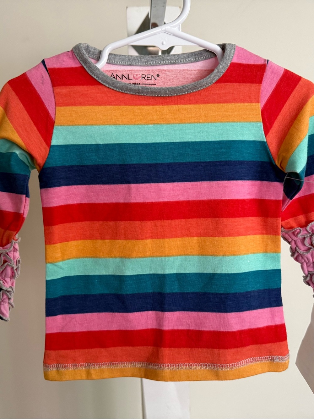 NWT Ann Loren Rainbow Striped Shirt - Picture 2 of 7